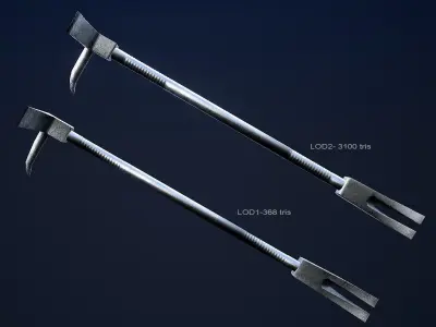 Halligan Bar 1 Plus 1 PBR Game Ready Low-poly 3D model