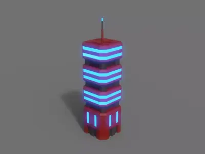 PBR Sci-Fi Building A31 Low-poly 3D model