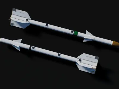 R-3S R-3R Atoll Missile Low-poly 3D model