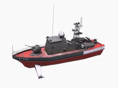 Matka Class Missile Boat Low-poly PBR Low-poly 3D model
