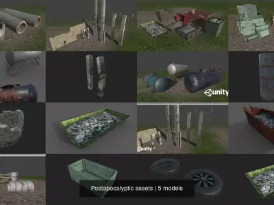 Postapocalyptic assets 3D Model Pack