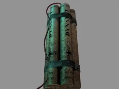 germany Dynamite WW2 Low-poly 3D model