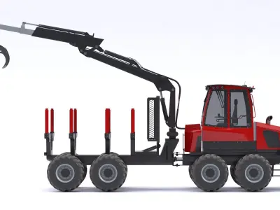 Komatsu 845-1 Forestry Forwarder Logging Machine 3D model