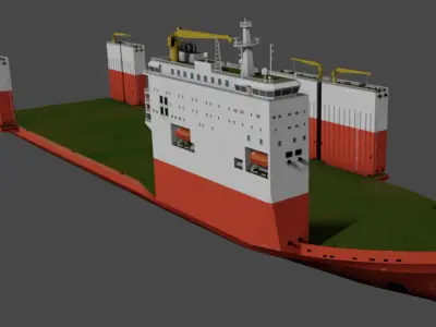 Semi Submersible Heavyload vessel 3D model