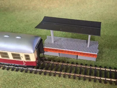 Single Edge Platform Roof1 1-87 FDM color 3D print model