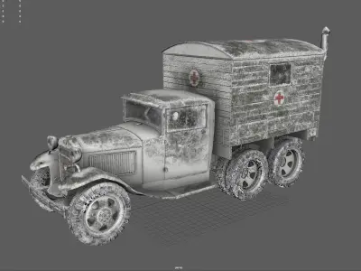 GAZ-AAA with Shelter  3D model