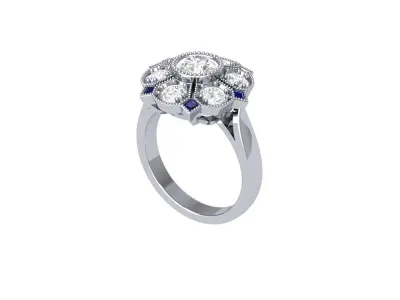 Art Deco Ring 3D print model 19