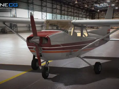 Cessna Plane Low-poly 3D model