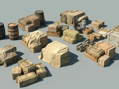 Wood Crates 3D model