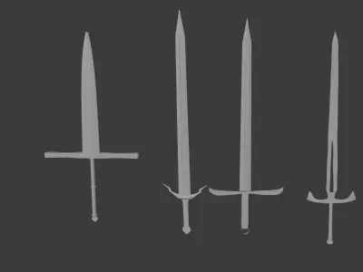 fantasy sword pack 3D model