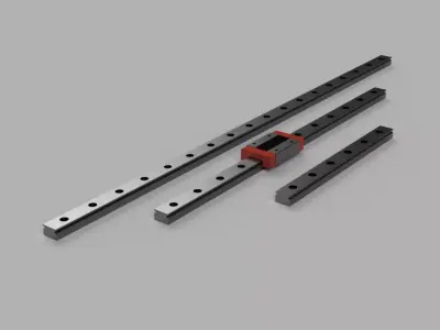 MGN12H Linear Rail Carriage Full Assembly 150 300 450mm STEP 3D model