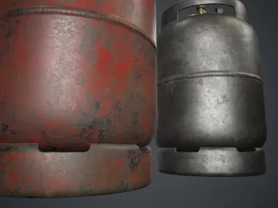 Portable LPG Gas Tank 2 PBR Game Ready Low-poly 3D model