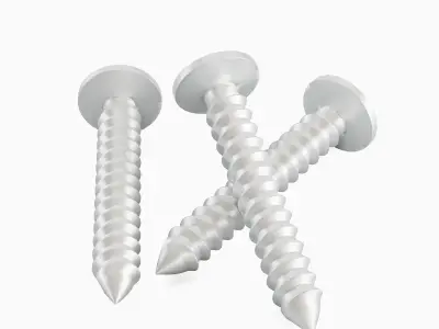 Aluminium Screw Set Low-poly 3D model