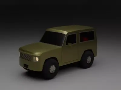  Low-Poly Jeep 2 Game-ready Vehicle car FBX OBJ Low-poly 3D model