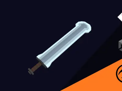 Voxel Big Sword 10 - 3D Lowpoly Weapons Low-poly 3D model