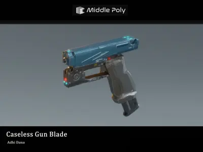 Caseless Gun Blade Free low-poly 3D model