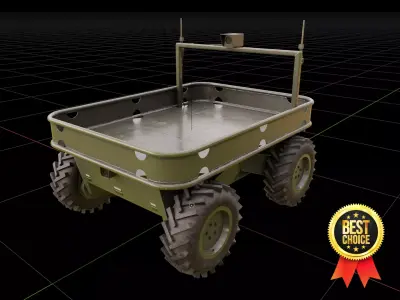 Ukrainian battle wheeled robot CRAB Low-poly 3D model