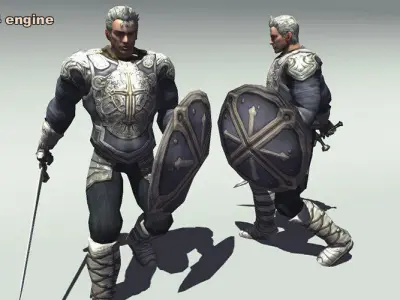 Royal Warrior Low-poly 3D model