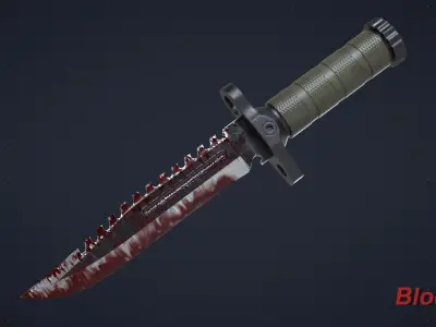 Tactical Survival Knife Game Ready Low-poly 3D model