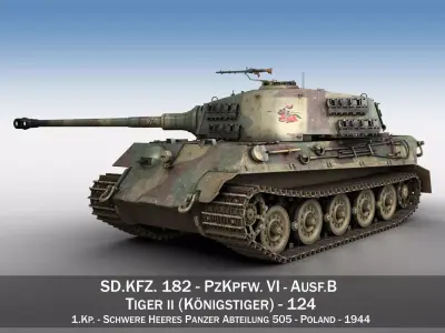 Panzerkampfwagen VI - Ausf B - Tiger II - 124 3D model