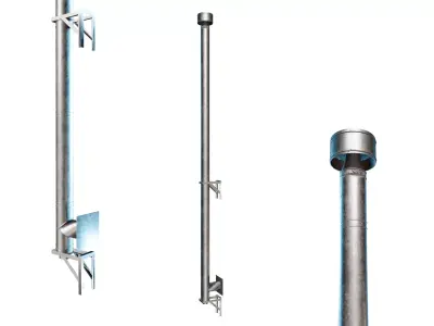 Modular Industrial Chimney Flue Pipe System 3D model