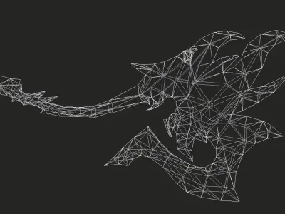 Futuristic Axe Low-poly 3D model