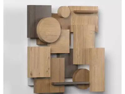 Wall shapes Decoration - Wood - 30cm - Collection - Part 6 - 3D model