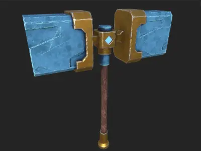 Game ready stylised hammer prop Low-poly 3D model Low-poly 3D model