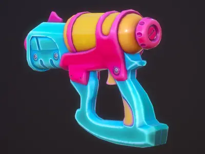 Water Gun Cartoon Soaker VR AR Low Poly Low-poly 3D model