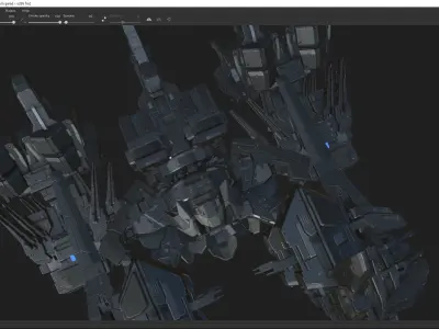 scifi-model-x285 spaceship 3D model