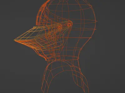 Knight Helmet Low-Poly Low-poly 3D model
