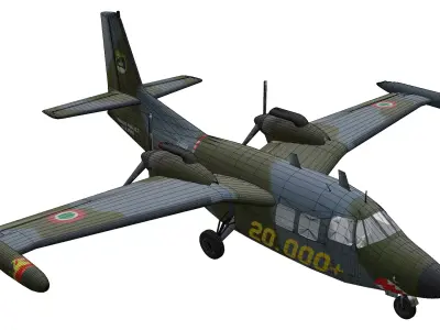 Piaggio P166 Low-poly 3D model