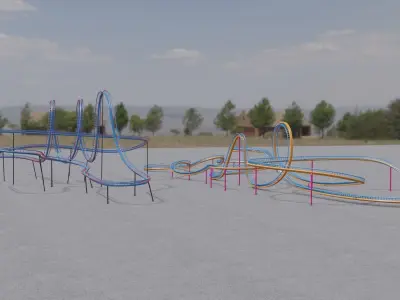 TWO Rollercoaster 3D Model Pack 3