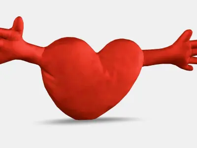 FAMNIG HJARTA Cushion Low-poly 3D model