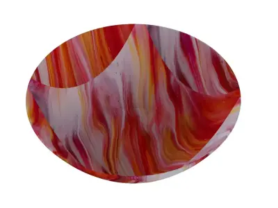 Bowl in Red Pattren 3D model