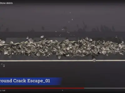 Ground Crack Escape 01 3D model