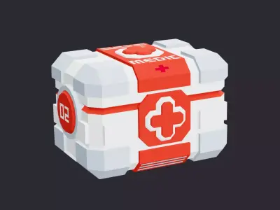 Low Poly Medical Supply Crate 02 3D model