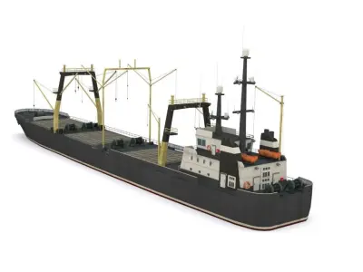 dry cargo ship Low-poly 3D model