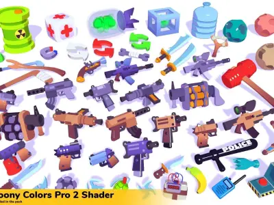 Hypercasual Action Props Pack Volume 3 Low-poly 3D model
