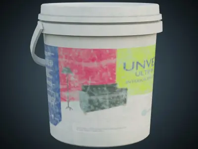 Paint Bucket 1B Low-poly 3D model