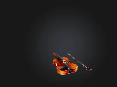 Rare Antique Violin Low-poly 3D model