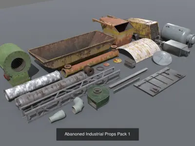 Abandoned Industrial Props 3D Model Pack