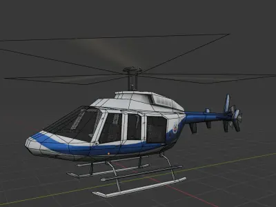 Low Poly Police Helicopter Low-poly 3D model