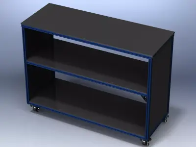 Aluminum Display Shelf with Wheels - 3-Layer Free 3D model