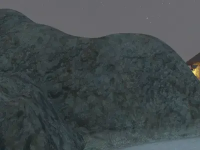 Mountain Village At Dusk 3D model purchase