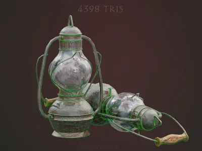 Old Firelamp  Low-poly 3D model