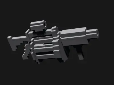 Voxel Weapons Mega Pack Low-poly 3D model