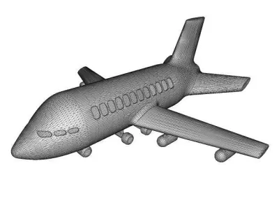 Classic Cartoon Aeroplane Low-poly 3D model