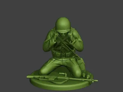 American soldiers ww2 M2 Mortar A10 3D print model
