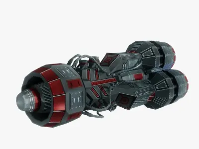 Starship huge engine 05 Sci-fi low poly Low-poly 3D model